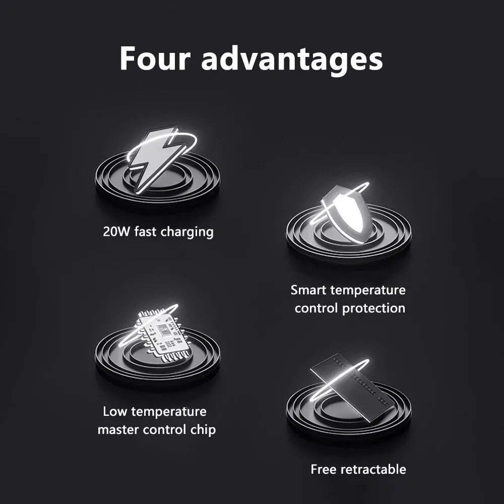 100W Car Charger Car Super Fast Charge Flash Charging, Telescopic Cable Four-In-One Point Smoker Car Charging