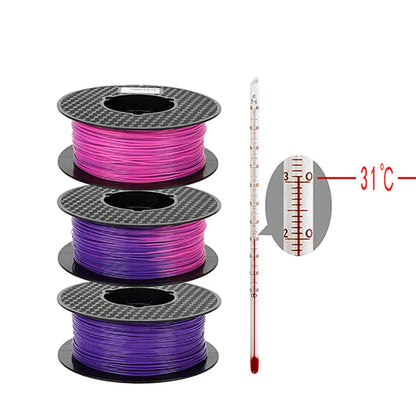 1.75Mm PLA 3D Printer Filament Color Change with Temperature 31-45 Degrees Dark Green to Red to Yellow 3D Printing Material